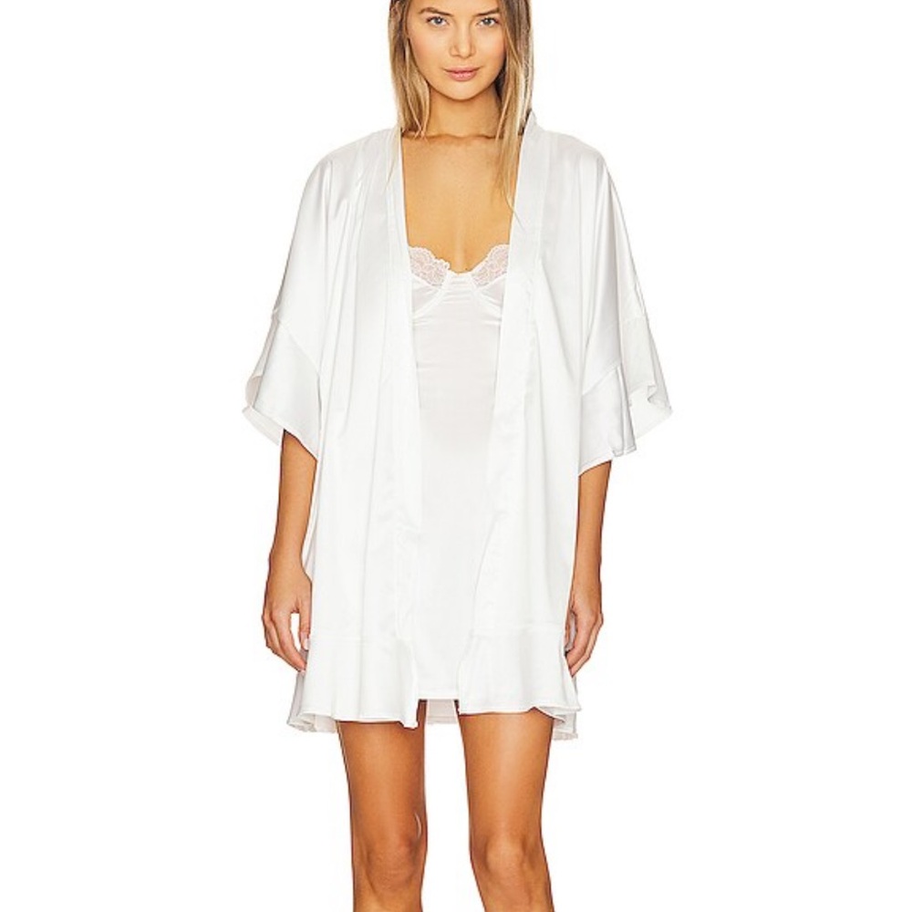 Women's Satin Kimono Robe - White